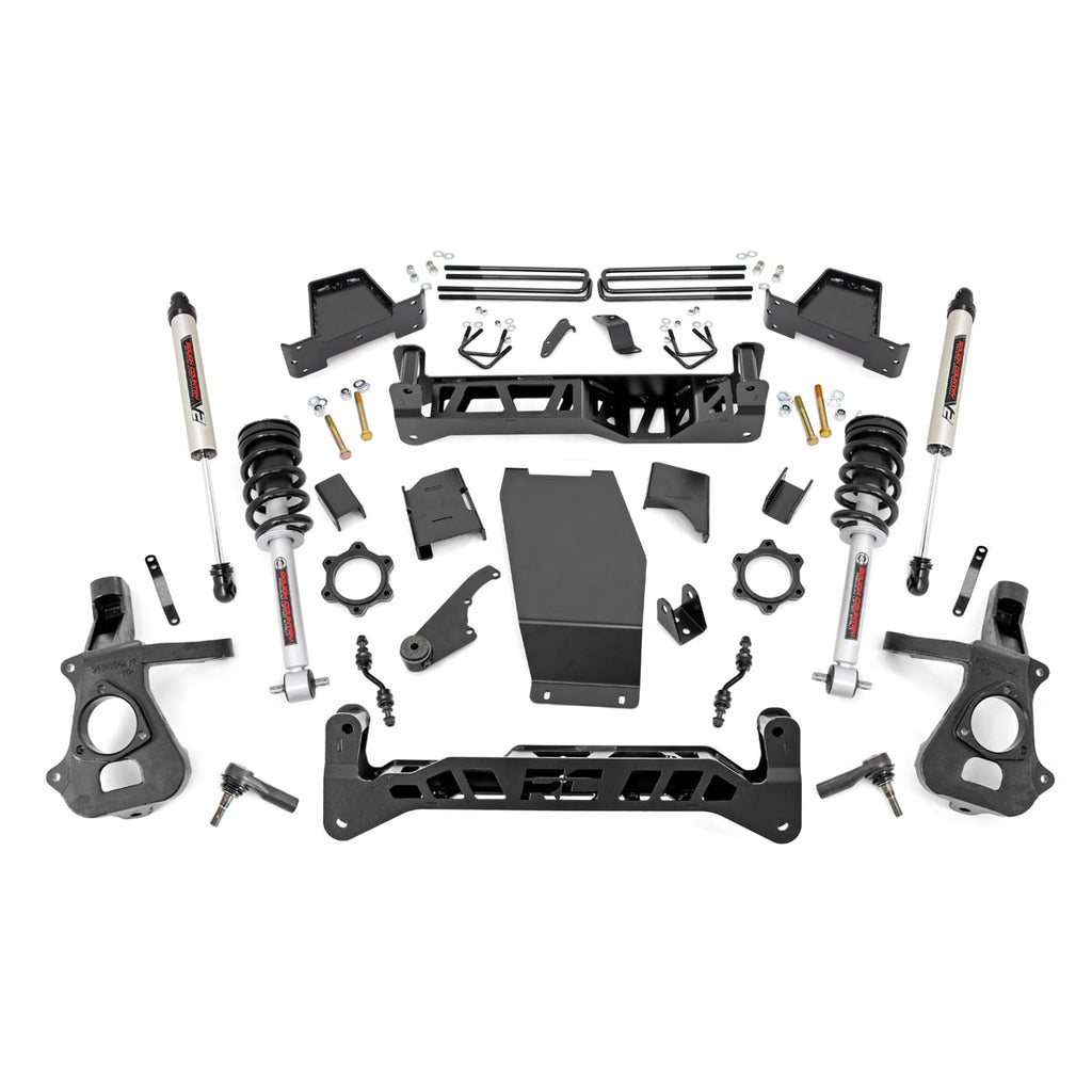 7-Inch-Suspension-Lift-Kit-Lifted-Struts--V2-Shocks-14-18-SilveradoSierra-1500-4Wd-Cast-Steel-Rough-Country