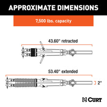 Load image into Gallery viewer, CURT 70001 Rambler Steel RV Tow Bar (7,500 lbs., 2" Shank)
