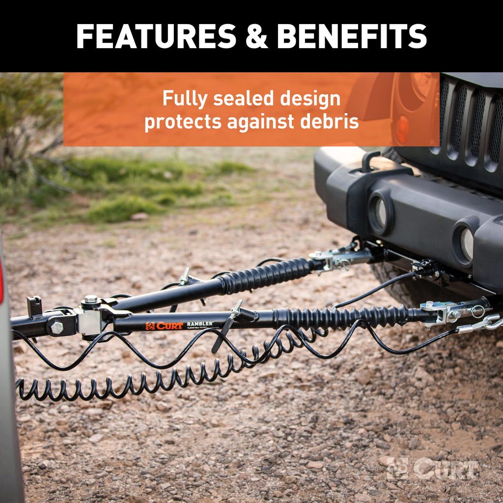 CURT 70001 Rambler Steel RV Tow Bar (7,500 lbs., 2" Shank)