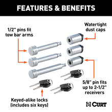 Load image into Gallery viewer, CURT 70005 Steel Tow Bar Lock Set