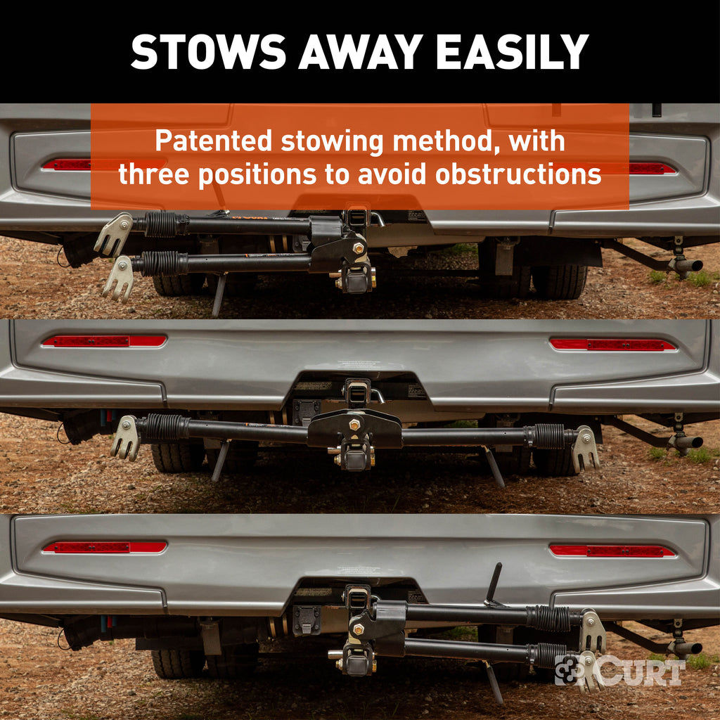 CURT 70015 Rambler Steel RV Tow Bar, 7,500-lb. Capacity, 2" Shank