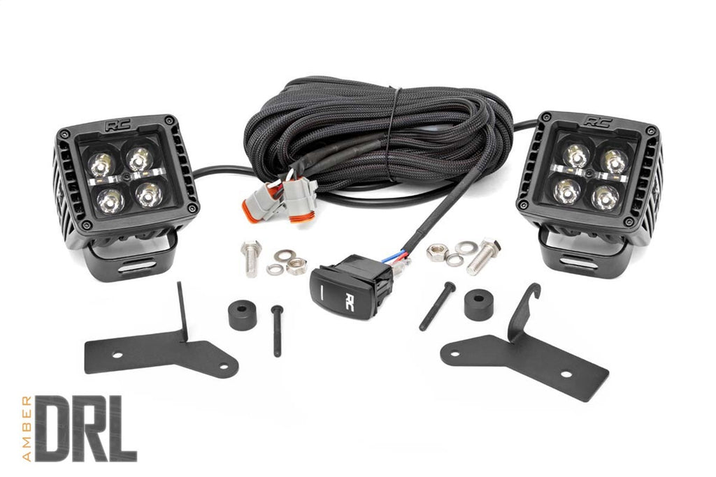 Rough Country 70052DRLA LED Lower Windshield Kit for Select Jeep Gladiator, Jeep Wrangler