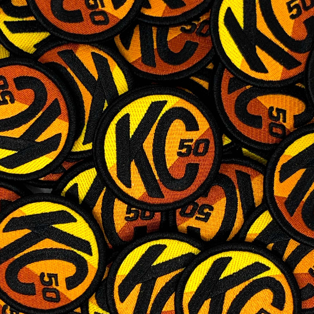 KC HiLiTES 7005 KC Patch Embroidered KC Racer Logo Round Hook Loop 2.5in