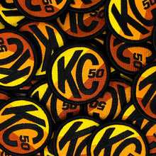 Load image into Gallery viewer, KC HiLiTES 7005 KC Patch Embroidered KC Racer Logo Round Hook Loop 2.5in