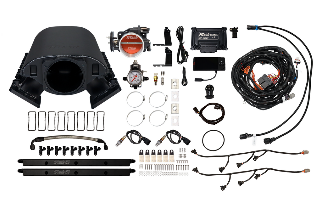 FiTech Fuel Injection 70088 Ultimate Rebel LS 500 HP EFI System With Short Cathedral Intake