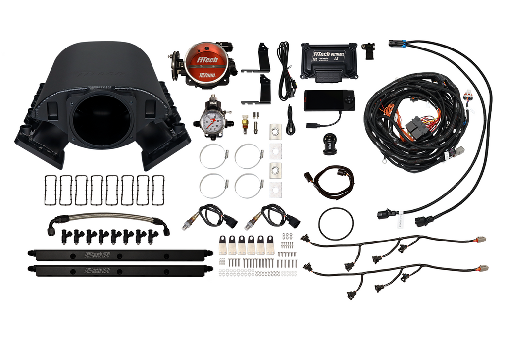 FiTech Fuel Injection 70092 Ultimate Rebel LS 1000 HP EFI System With Short Cathedral Intake