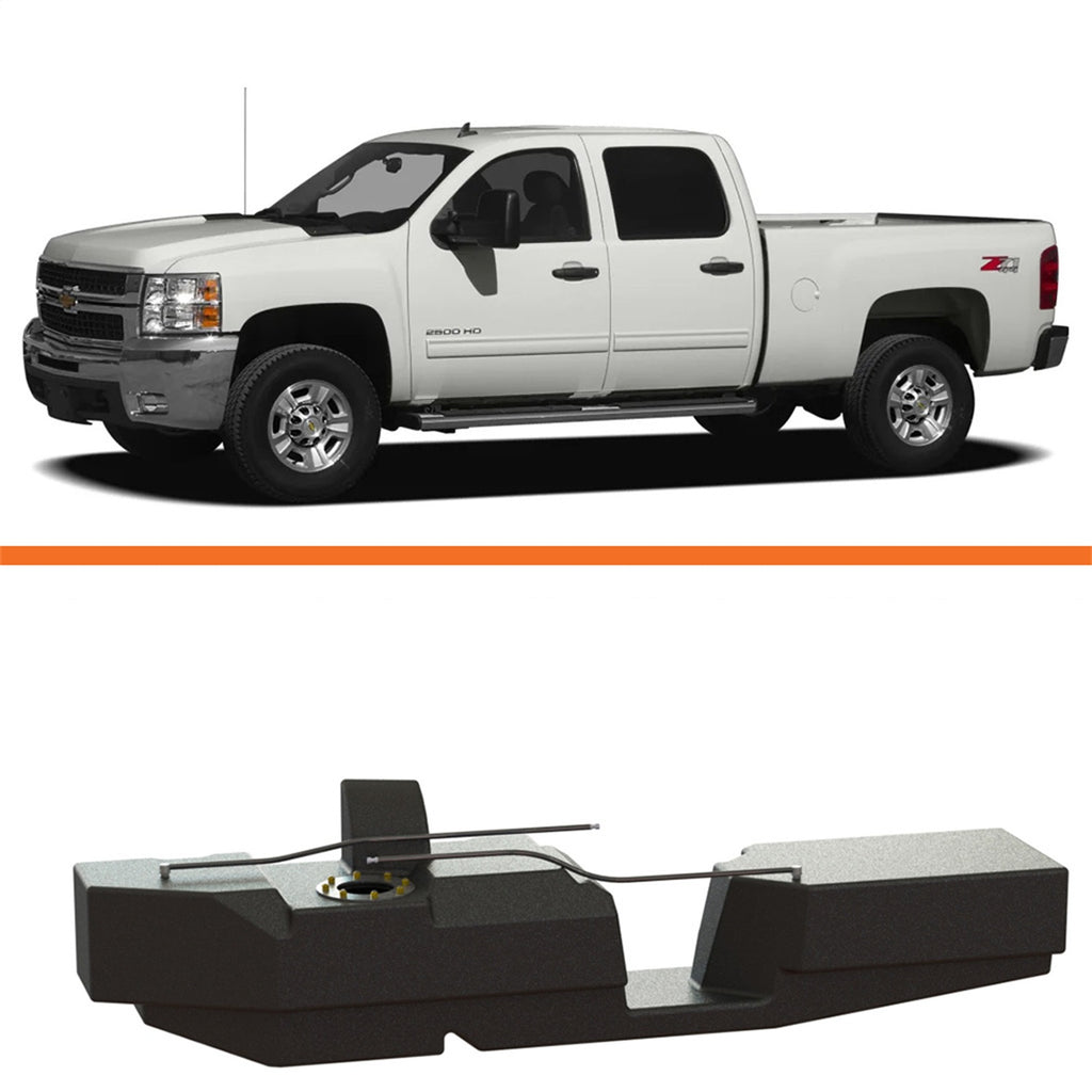 TITAN Fuel Tanks 7010201 Extra Large Midship Tank for Select Chevrolet Silverado HD, Chevrolet Silverado HD Classic, GMC Sierra HD, GMC Sierra HD Classic, GMC Sierra 3500, GMC Sierra Classic, GMC Sierra HD