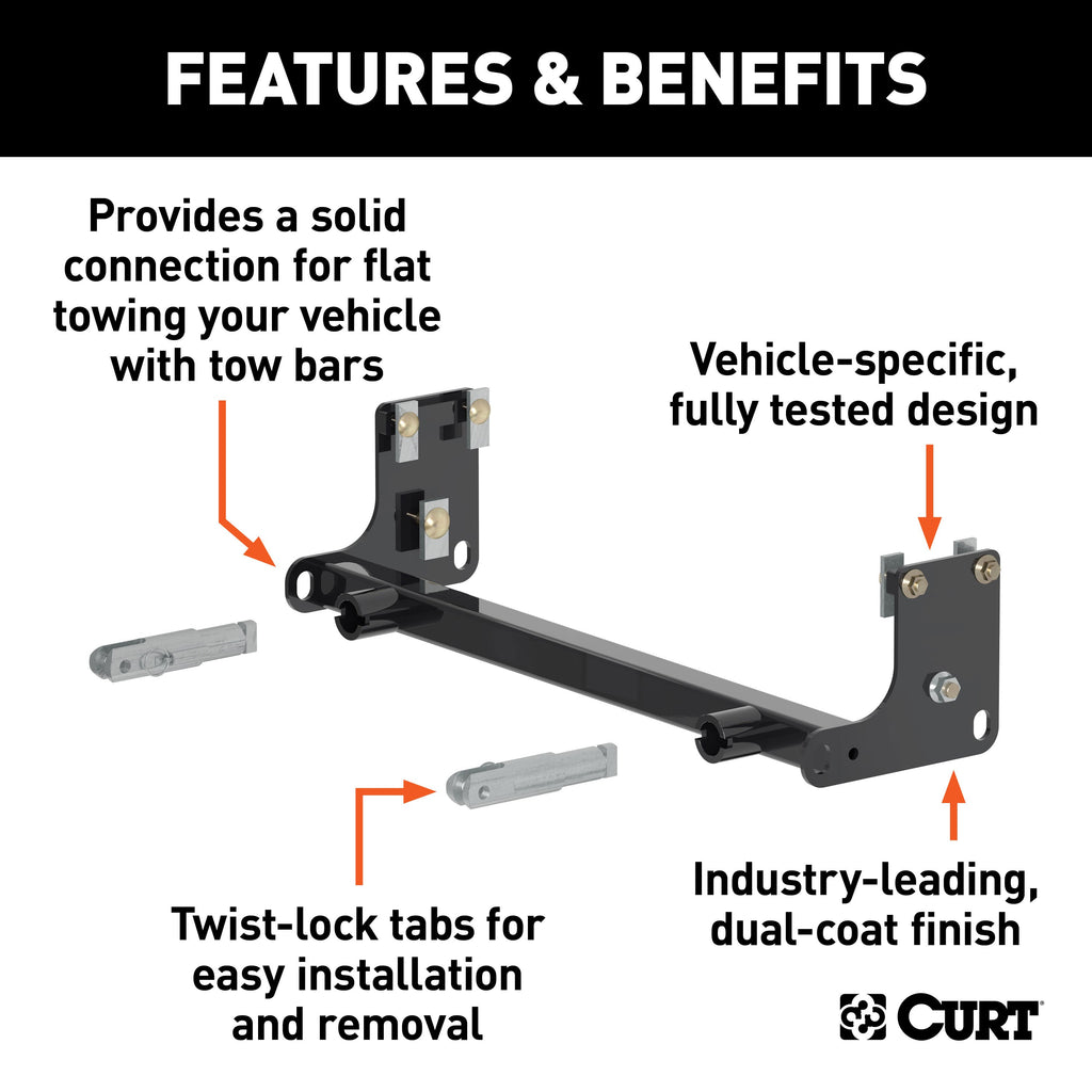 CURT 70102 Custom Tow Bar Base Plate, Select Jeep Wrangler JK