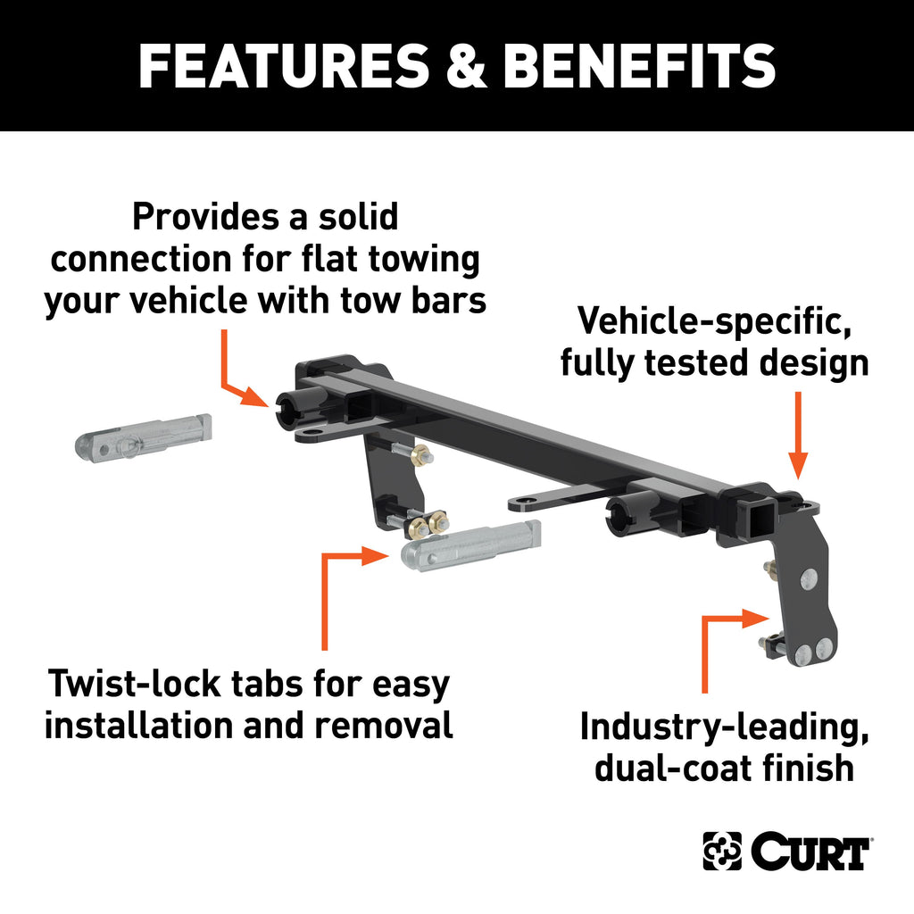 CURT 70107 Custom Tow Bar Base Plate, Select Chevrolet Colorado, GMC Canyon