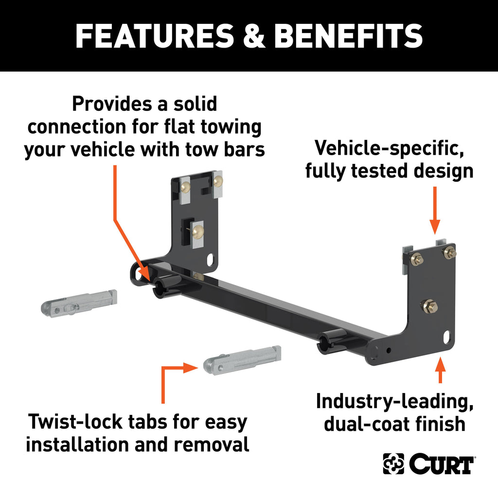 CURT 70110 Custom Tow Bar Base Plate, Select Jeep Wrangler JK