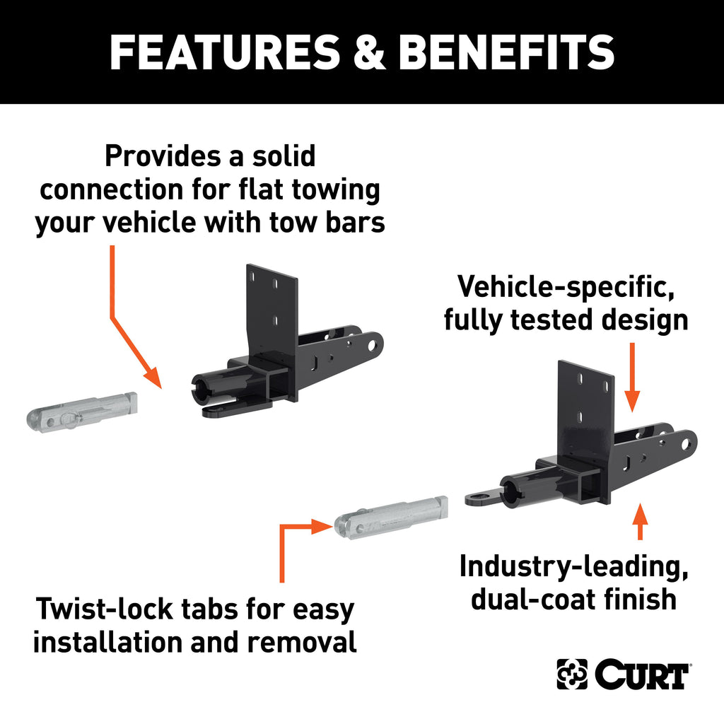 CURT 70151 Custom Tow Bar Base Plate, Fits Select Chevrolet Colorado, GMC Canyon