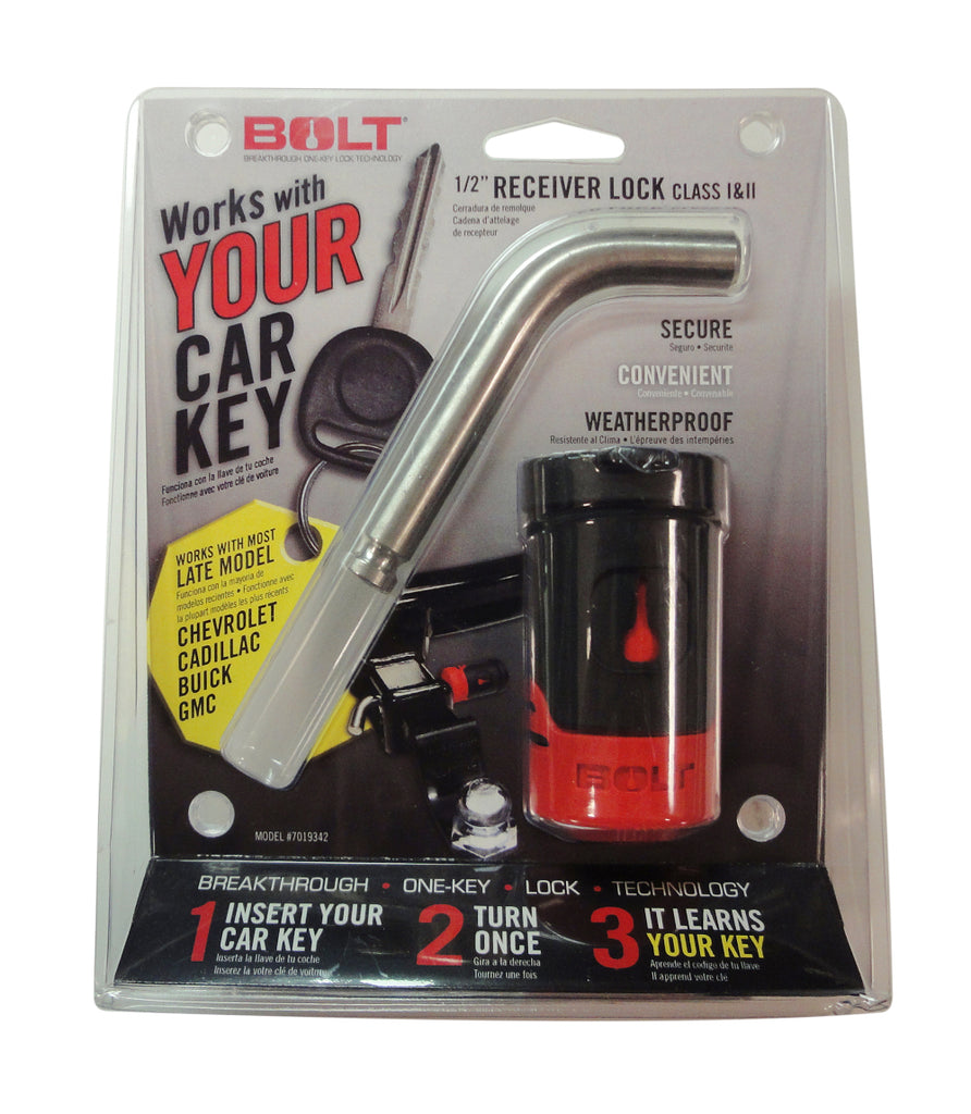 BOLT 7019342 1/2IN. RECEIVER LOCK GM LATE MODEL for Select Buick Allure, Buick Enclave, Buick LaCrosse, Buick Lucerne, Cadillac CTS, Cadillac DTS, Cadillac Escalade, Cadillac SRX, Chevrolet Avalanche, Chevrolet Cobalt, Chevrolet Corvette, Chevrolet