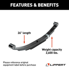 Load image into Gallery viewer, CURT 702095 Trailer Double-Eye Leaf Spring, 2,600-lb. Capacity, 4-Leaf