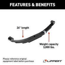 Load image into Gallery viewer, CURT 702096 Trailer Double-Eye Leaf Spring, 3,000-lb. Capacity, 4-Leaf