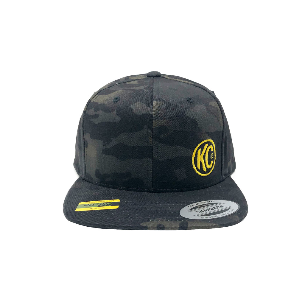 KC HiLiTES 70212 KC Black Baseball Cap With Yellow Logo - Snap Back