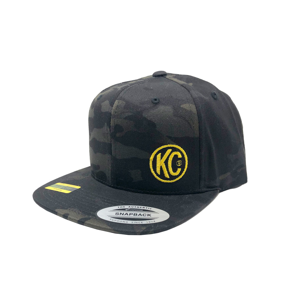 KC HiLiTES 70212 KC Black Baseball Cap With Yellow Logo - Snap Back