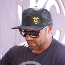 Load image into Gallery viewer, KC HiLiTES 70212 KC Black Baseball Cap With Yellow Logo - Snap Back