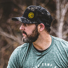 Load image into Gallery viewer, KC HiLiTES 70212 KC Black Baseball Cap With Yellow Logo - Snap Back