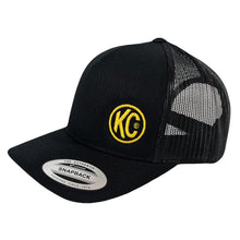 Load image into Gallery viewer, KC HiLiTES 70213 KC Hat Curved Trucker Black KC Logo Yellow One Size Fits Most