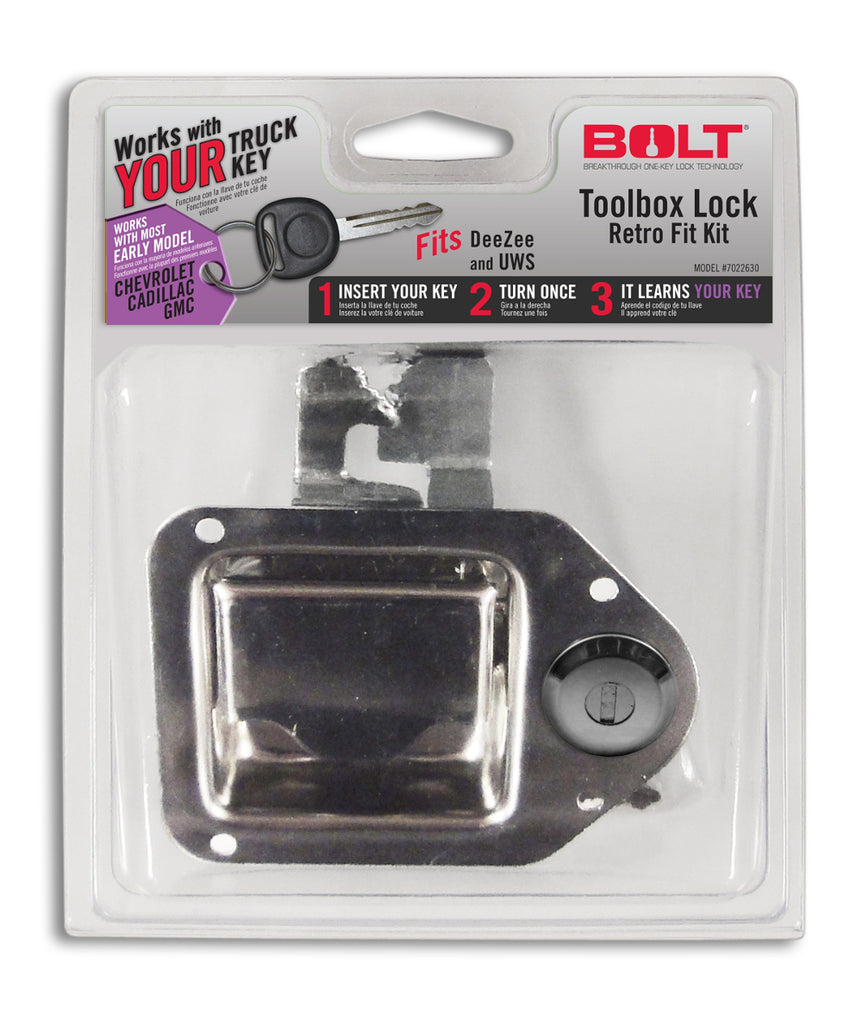 BOLT 7022696 TOOLBOX LATCH GM EARLY MODEL for Select Buick Century, Buick LeSabre, Buick Park Avenue, Buick Rainier, Buick Regal, Buick Rendezvous, Buick Riviera, Buick Skylark, Buick Terraza, Cadillac CTS, Cadillac DeVille, Cadillac Escalade, Cadillac