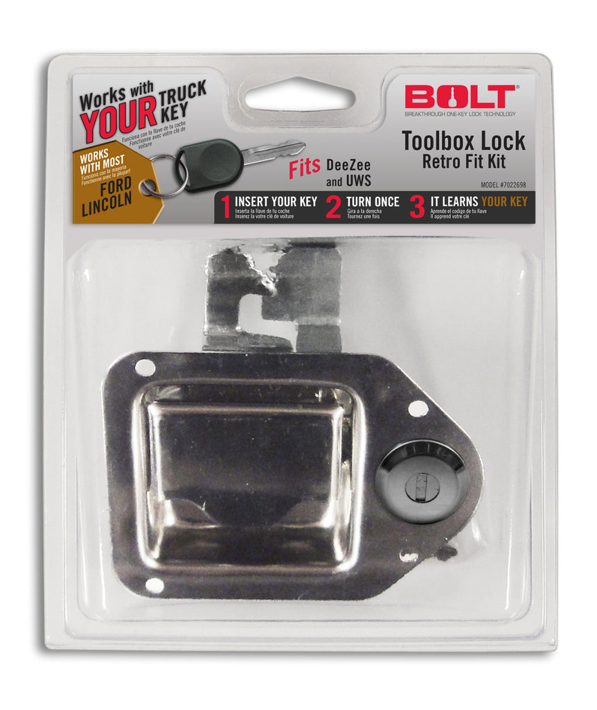 BOLT 7022698 TOOLBOX LATCH FORD for Select Ford Bronco, Ford Crown Victoria, Ford E-150 Econoline, Ford E-150 Econoline Club Wagon, Ford E-250 Econoline, Ford E-350 Econoline, Ford E-350 Econoline Club Wagon, Ford Econoline, Ford Econoline Super Duty,