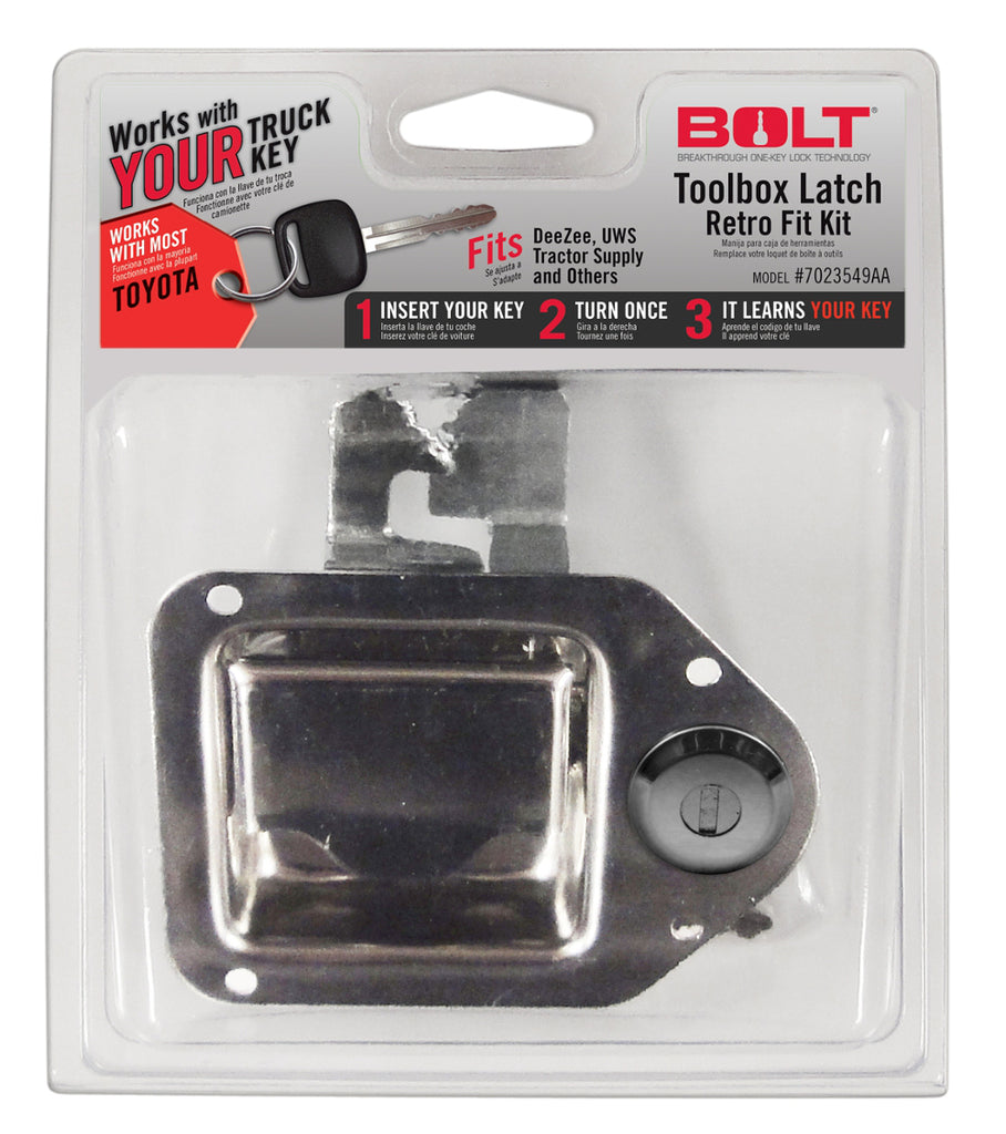 BOLT 7023549 TOOLBOX LATCH TOYOTA for Select Scion tC, Toyota 4Runner, Toyota Avalon, Toyota Camry, Toyota Celica, Toyota Corolla, Toyota FJ Cruiser, Toyota Highlander, Toyota Land Cruiser, Toyota Matrix, Toyota Prius, Toyota RAV4, Toyota Sequoia, Toyota