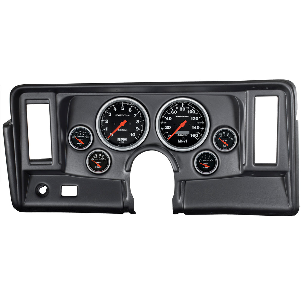 AutoMeter 7024-SC DIRECT FIT DASH KIT, NOVA 69-76, TACH/MPH/FUEL/OILP/WTMP/VOLT, SPORT-COMP