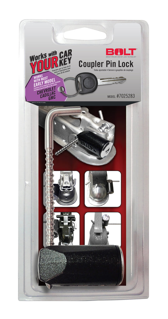BOLT 7025283 COUPLER PIN LOCK GM EARLY MODEL (GM A) for Select Buick Century, Buick LeSabre, Buick Park Avenue, Buick Rainier, Buick Regal, Buick Rendezvous, Buick Riviera, Buick Skylark, Buick Terraza, Cadillac CTS, Cadillac DeVille, Cadillac Escalade,