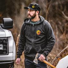 Load image into Gallery viewer, KC HiLiTES 70312 KC Hoodie Zip-Up Racer Logo Front Original Logo Back Heather Gray 3X-Large