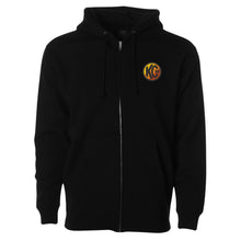 Load image into Gallery viewer, KC HiLiTES 70314 KC Hoodie Zip-Up Racer Logo Front Original Logo Back Black 5X-Large