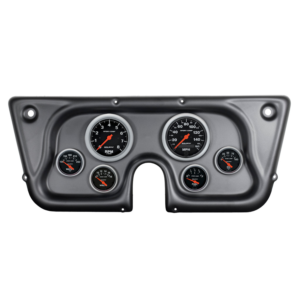 AutoMeter 7032-SC DIR FIT DSH KT, CHEVY TRUCK C/K/K5/SUBRBN 67-72, RPM/MPH/FUEL/OILP/WTMP/BAT, SC