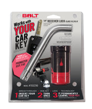 Load image into Gallery viewer, BOLT 7032290 5/8IN. RECEIVER LOCK JEEP CENTER CUT for Select Alfa Romeo Giulia, Alfa Romeo Stelvio, Fiat 500, Fiat 500L, Fiat 500X, Jeep Compass, Jeep Gladiator, Jeep Grand Cherokee, Jeep Grand Cherokee L, Jeep Renegade, Jeep Wrangler, Ram ProMaster 1500,