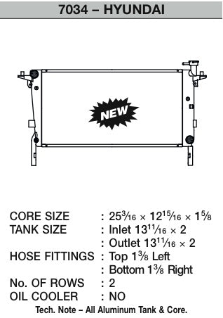 CSF Cooling - Racing & High Performance Division 7034 10-12 Hyundai Genesis 2.0 Turbo (MT) High-Performance Radiator (Discontinued) for Select Hyundai Genesis Coupe