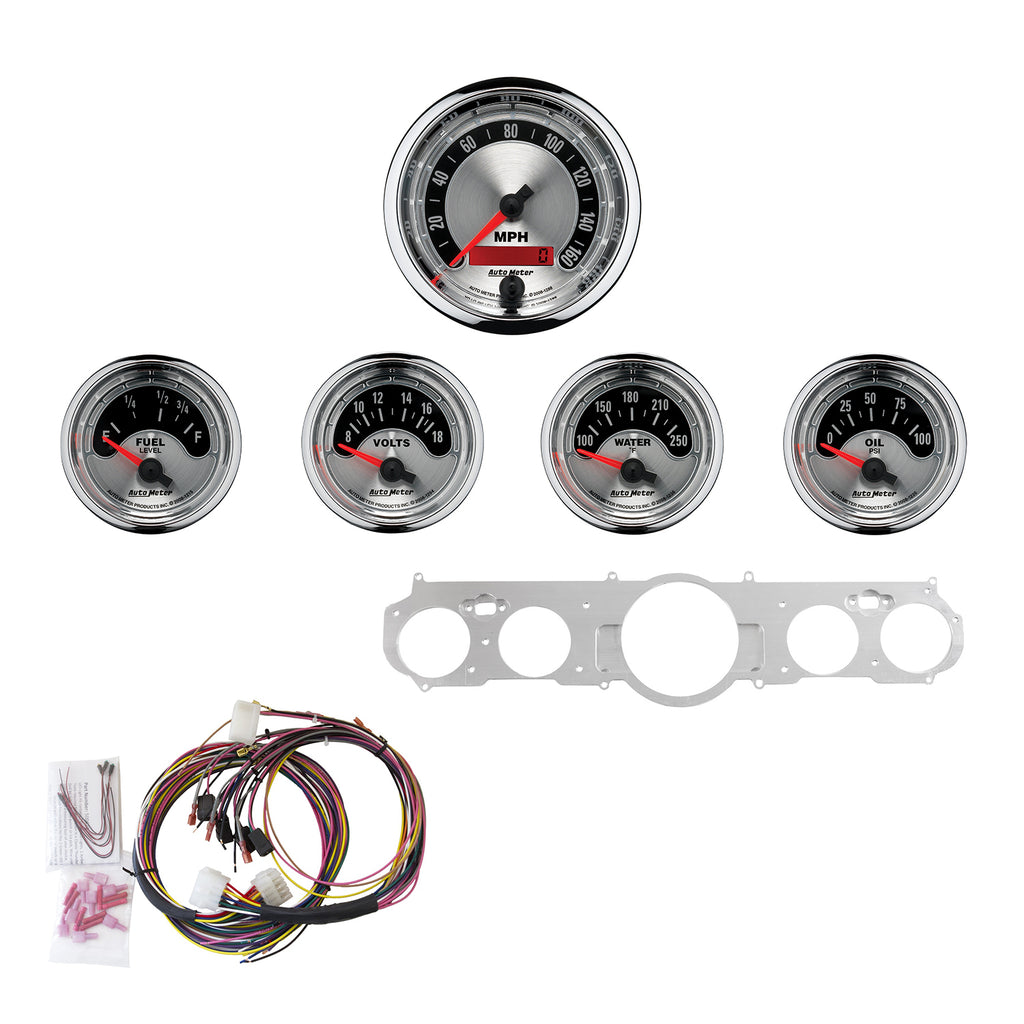 AutoMeter 7035-AM DIRECT FIT DASH KIT, MUSTANG 65-66, MPH/FUEL/OILP/WTMP/BAT, AM