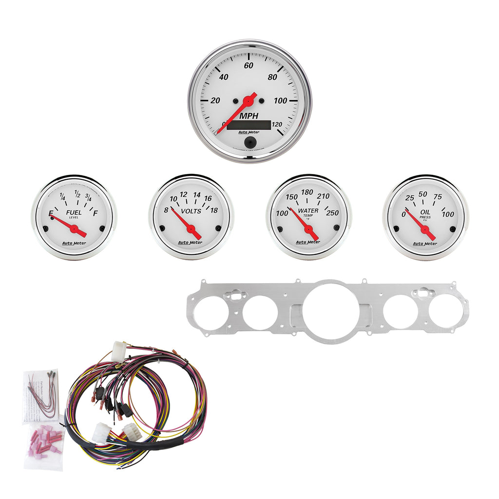 AutoMeter 7035-AW DIRECT FIT DASH KIT, MUSTANG 65-66, MPH/FUEL/OILP/WTMP/BAT, AW
