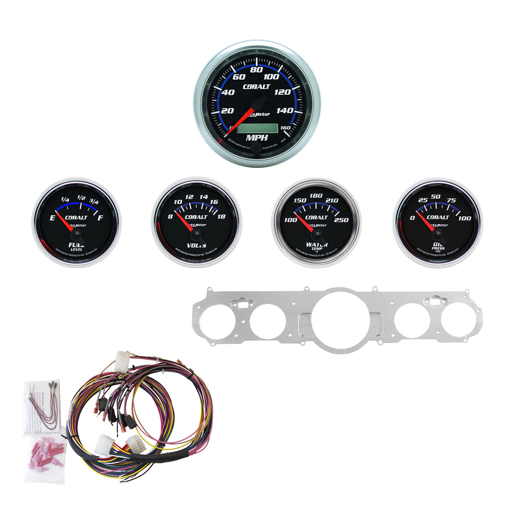 AutoMeter 7035-CB DIRECT FIT DASH KIT, MUSTANG 65-66, MPH/FUEL/OILP/WTMP/BAT, CB