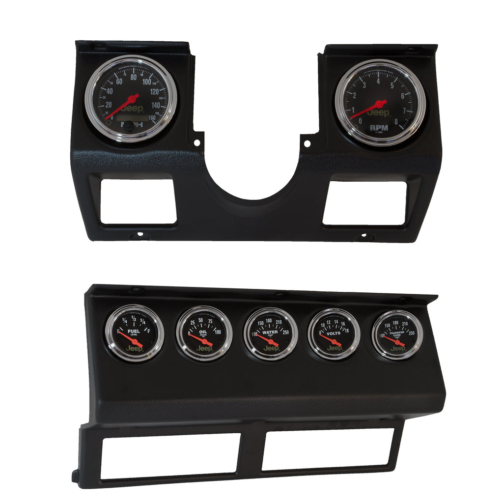 AutoMeter 7040 DIR FIT DSH KT, WRANGLER (YJ) 87-96, TACH/MPH/FUEL/OILP/WTMP/VOLT/TRANS, JEEP for Select Jeep Wrangler