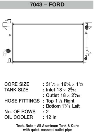 CSF Cooling - Racing & High Performance Division 7043 CSF 7043 - 10-14 Ford F-150 SVT Raptor Radiator (Discontinued)