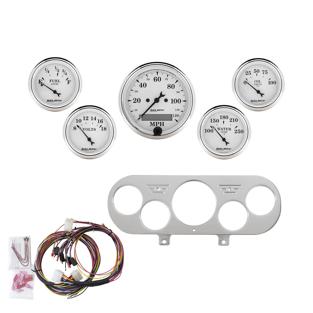 AutoMeter 7044-OTW DIRECT FIT DASH KIT, NOVA 62-65, MPH/FUEL/OILP/WTMP/BAT, OTW