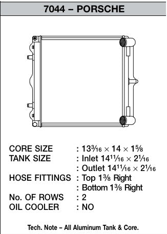 CSF Cooling - Racing & High Performance Division 7044 Porsche 996 911 / 986 Boxster (Fits Left/Right) All-Aluminum Radiator for Select Porsche 911, Porsche Boxster