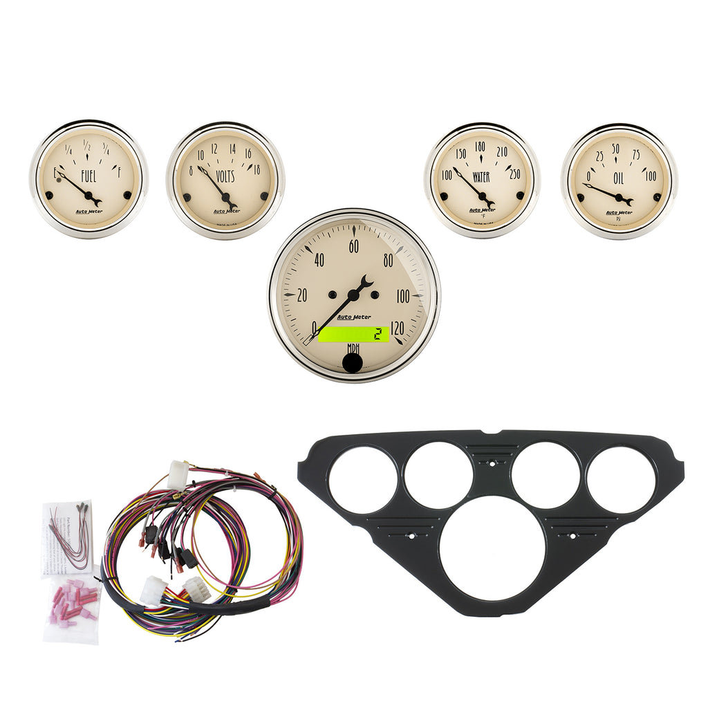 AutoMeter 7049-AB DIRECT FIT DASH KIT, CHEVY TRUCK 55-59, MPH/FUEL/OILP/WTMP/BAT, AB