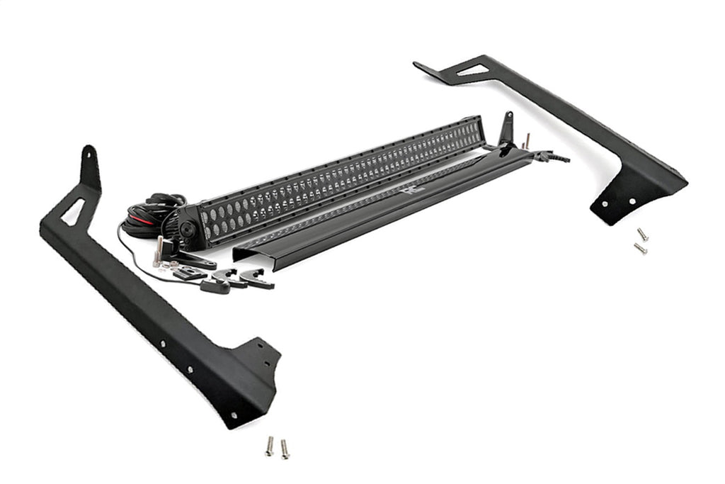Rough Country 70504BL LED Light Bar Windshield Mounting Brackets for Select Jeep Wrangler, Jeep Wrangler JK