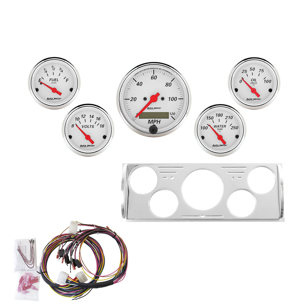 AutoMeter 7057-AW DIRECT FIT DASH KIT, CHEVY TRUCK 40-46, MPH/FUEL/OILP/WTMP/BAT, AW