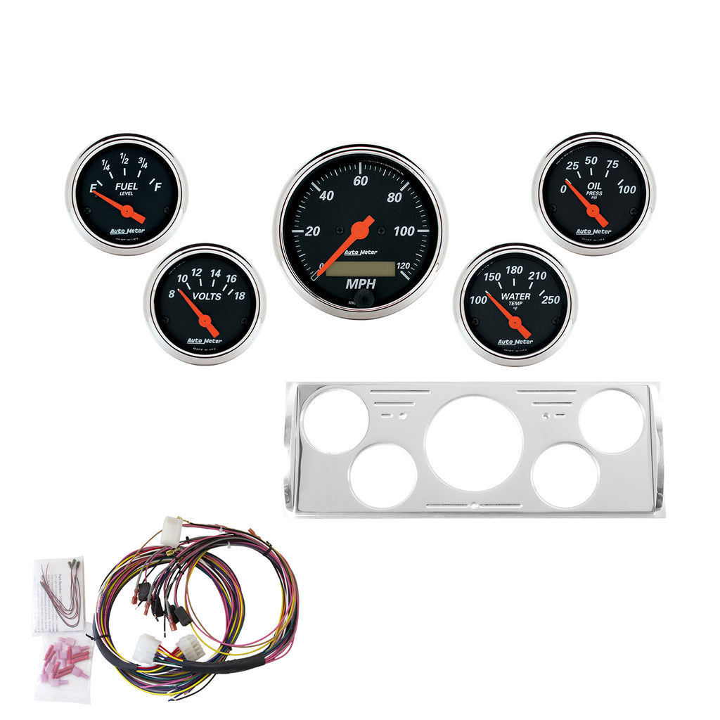 AutoMeter 7057-DB DIRECT FIT DASH KIT, CHEVY TRUCK 40-46, MPH/FUEL/OILP/WTMP/BAT, DB