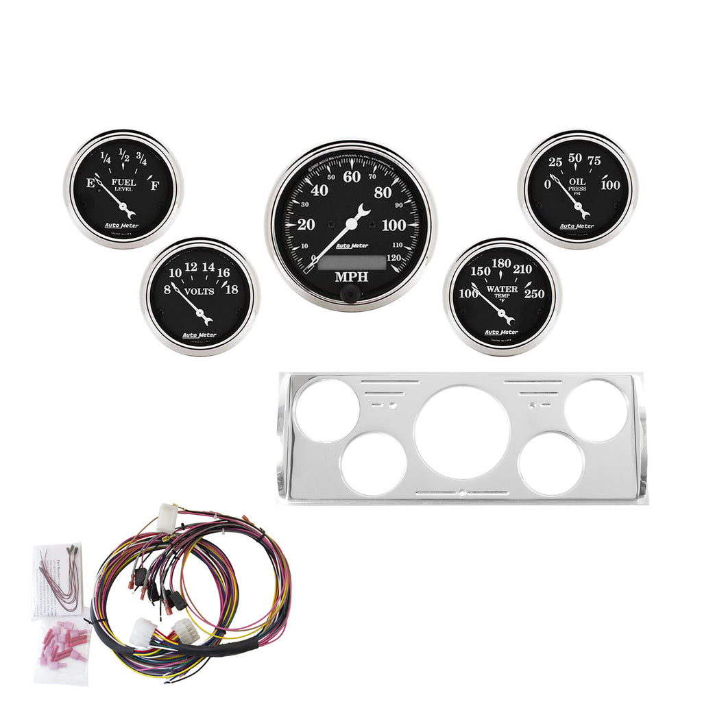 AutoMeter 7057-OTB DIRECT FIT DASH KIT, CHEVY TRUCK 40-46, MPH/FUEL/OILP/WTMP/BAT, OTB