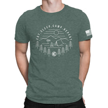 Load image into Gallery viewer, KC HiLiTES 70585 KC T-Shirt KC Eat Sleep Camp Repeat Graphic Pine Green Large