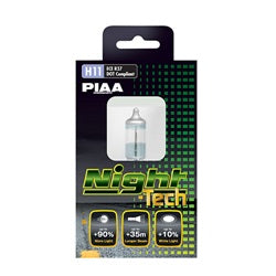 PIAA 11711 H11 Night-Tech Replacement Bulb for Select Acura ILX, Acura MDX, Acura RDX, Acura RL, Acura TL, Acura TSX, Acura ZDX, Alfa Romeo Giulia, Audi A3, Audi A3 Quattro, Audi A4, Audi A4 Quattro, Audi A4 allroad, Audi A5, Audi A5 Quattro, Audi A6,