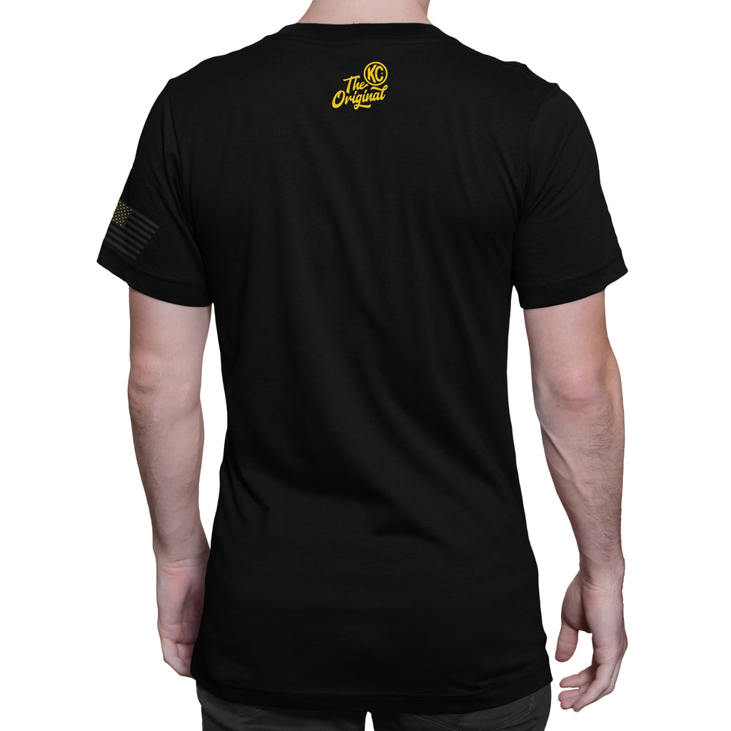 KC HiLiTES 70616 KC Classic Yellow Logo Tee Shirt - Black - 2X-Large