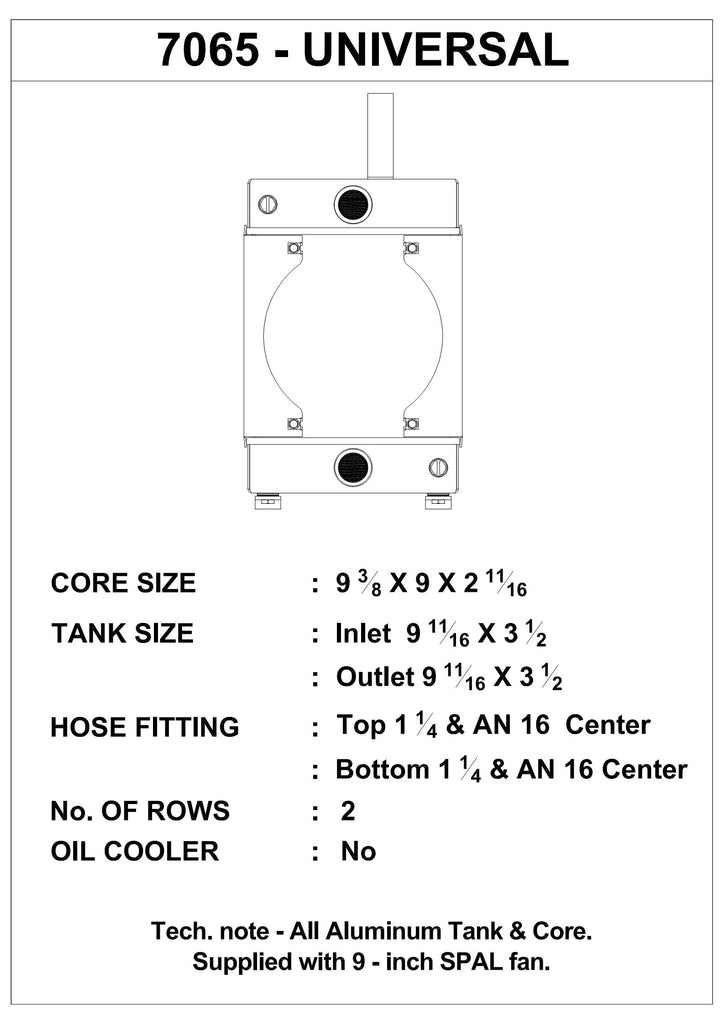 CSF Cooling - Racing & High Performance Division 7065 The KING Cooler - Ultimate Drag Race Radiator w/ SPAL Fan & Mounting Kit