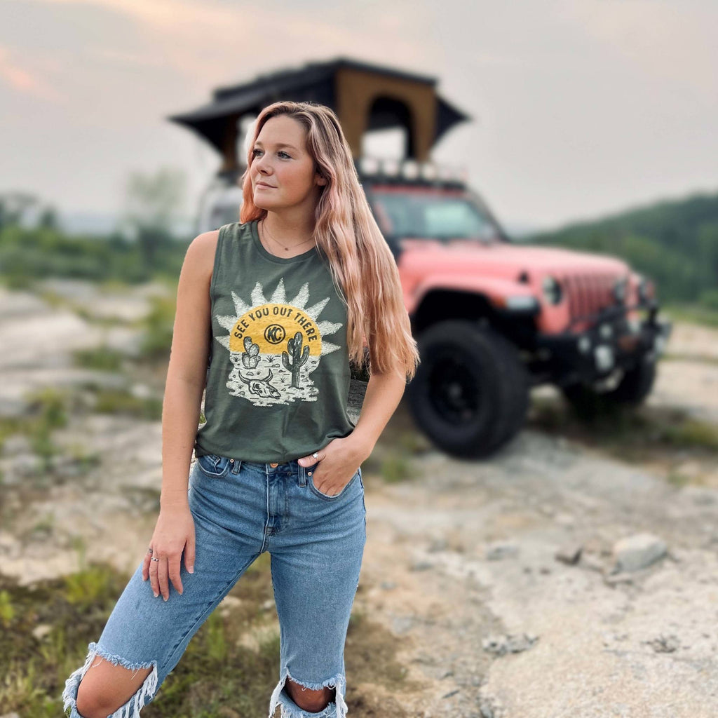 KC HiLiTES 70681 KC Women's Desert Nomad Tank Top - Green - X-Large